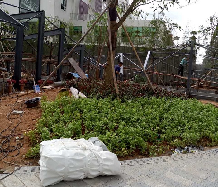 膜結(jié)構(gòu)通道雨棚材料進場-燁興膜結(jié)構(gòu) 膜結(jié)構(gòu)通道雨棚材料進場.jpg